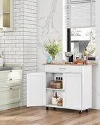Kitchen Island Farmhouse Cart with One Double Cabinet