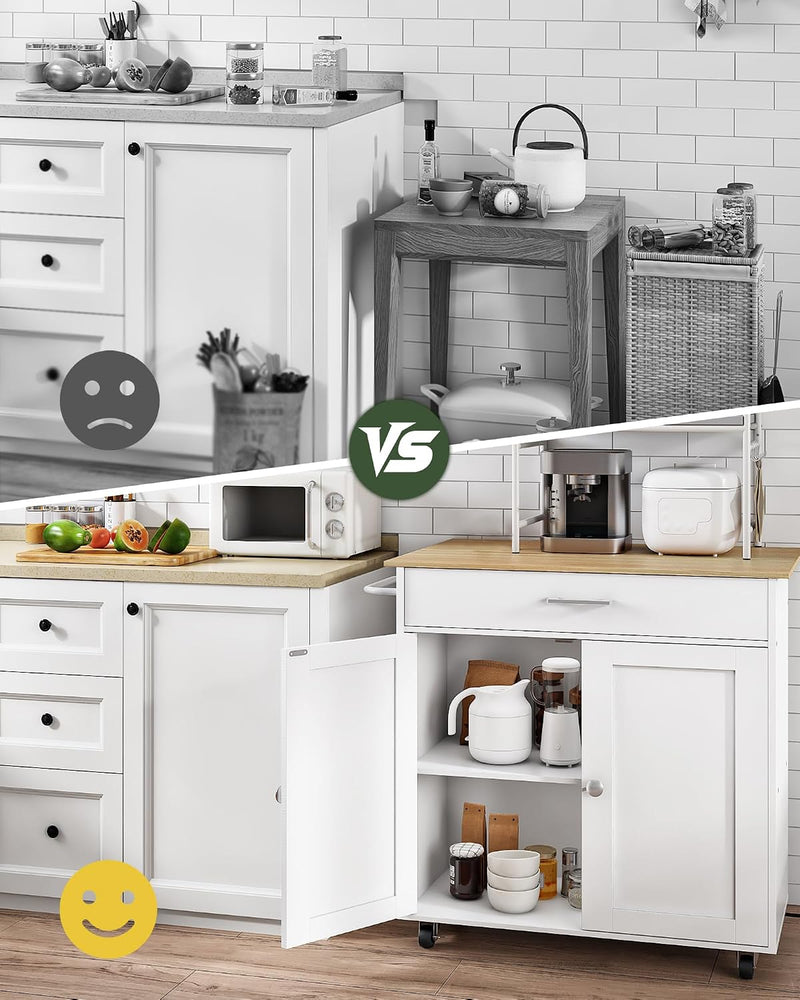 Kitchen Island Farmhouse Cart with One Double Cabinet
