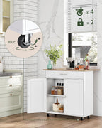 Kitchen Island Farmhouse Cart with One Double Cabinet