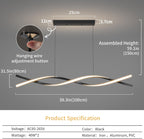 Kitchen Island Lights LED Wave Pendant Light