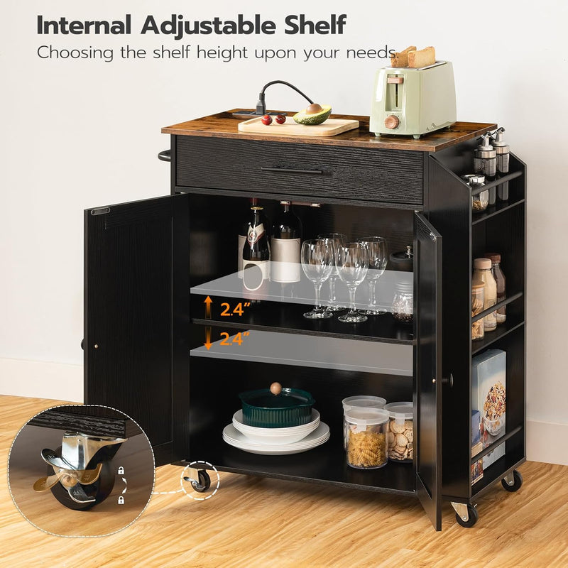 Kitchen Island on Wheels Rolling Storage Trolley