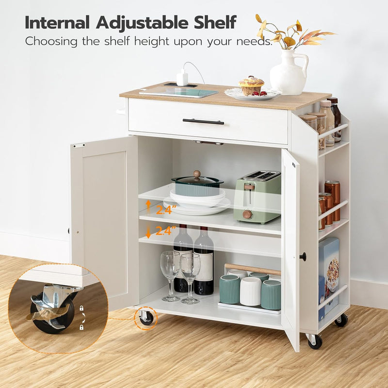 Kitchen Island on Wheels Rolling Storage Trolley
