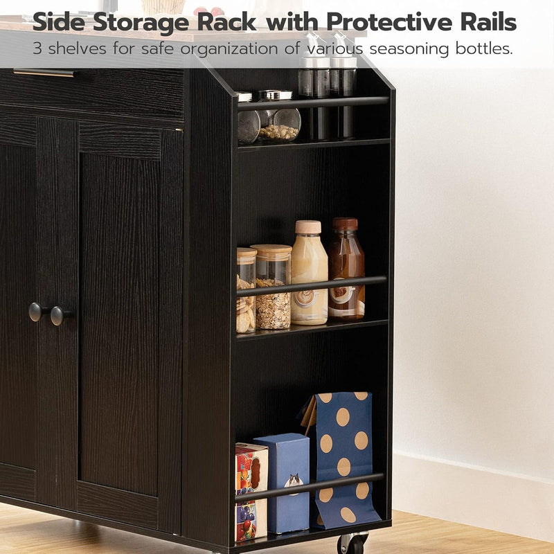 Kitchen Island on Wheels Rolling Storage Trolley
