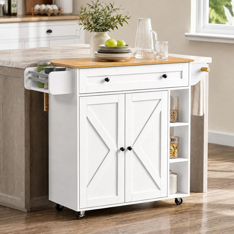 Kitchen Island with Drawers on Wheels Rolling Cart