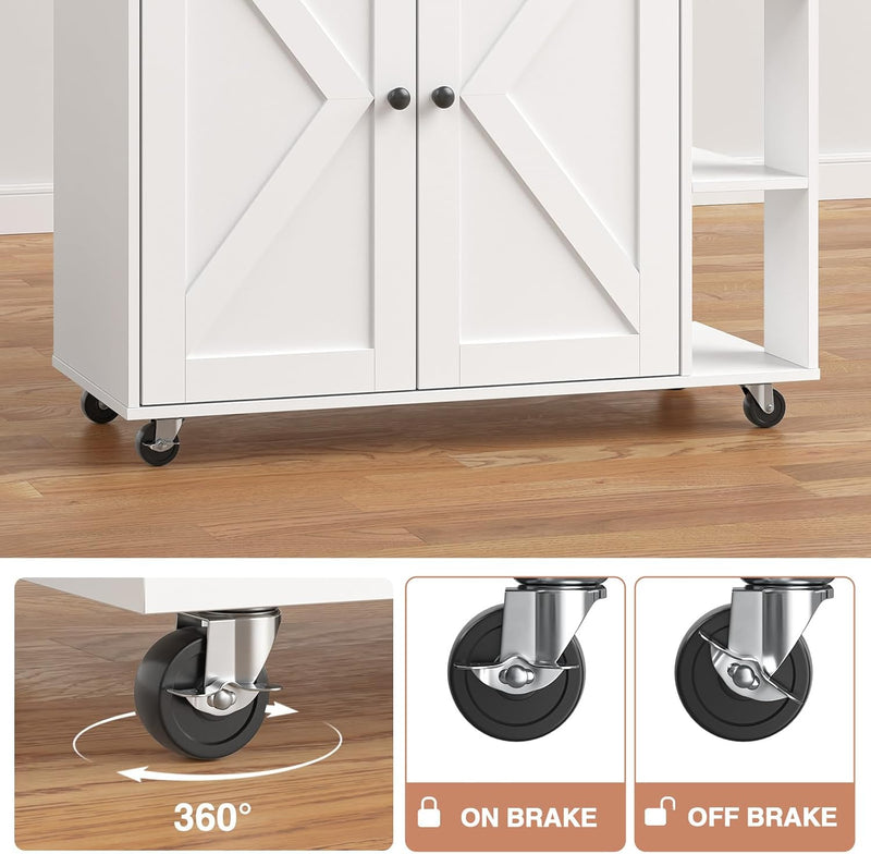 Kitchen Island with Drawers on Wheels Rolling Cart