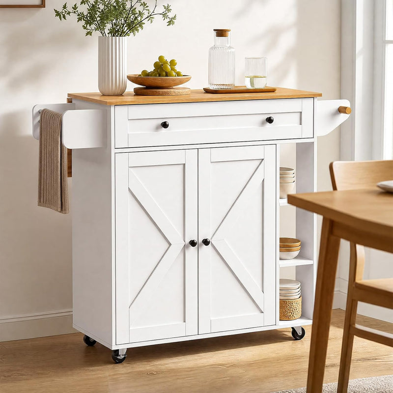Kitchen Island with Drawers on Wheels Rolling Cart
