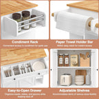 Kitchen Island with Drawers on Wheels Rolling Cart