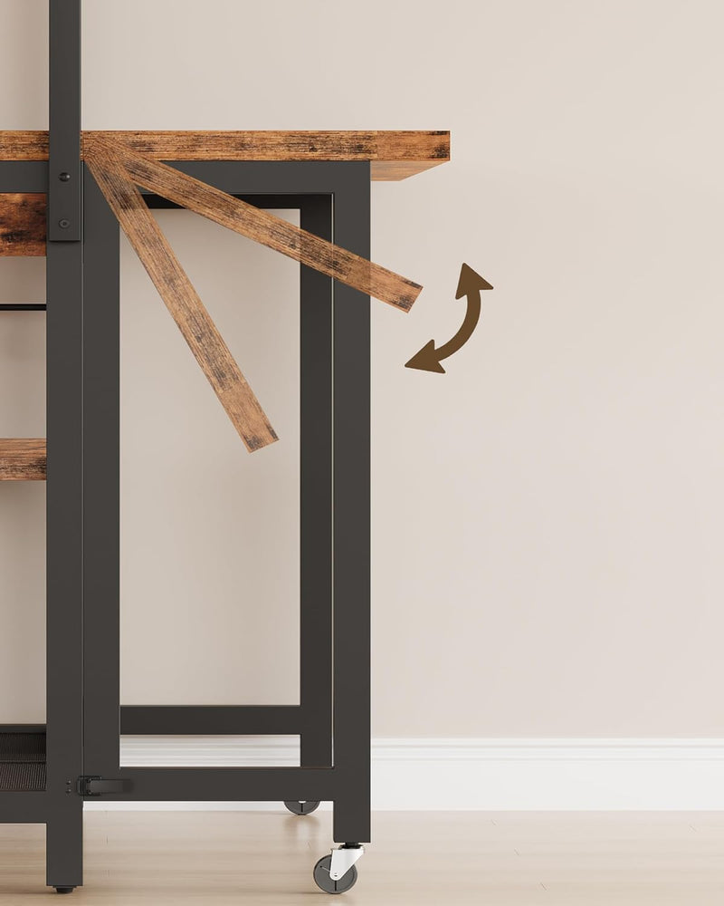 Kitchen Island with Power Outlet Table Folding Top