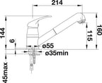 Kitchen Mixer Tap Chrome High Pressure