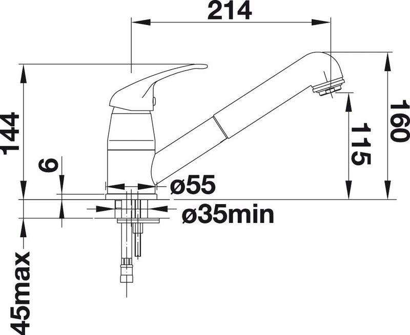Kitchen Mixer Tap Chrome High Pressure