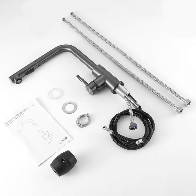 Kitchen Mixer Tap with Pull-Out Spray Head Stainless