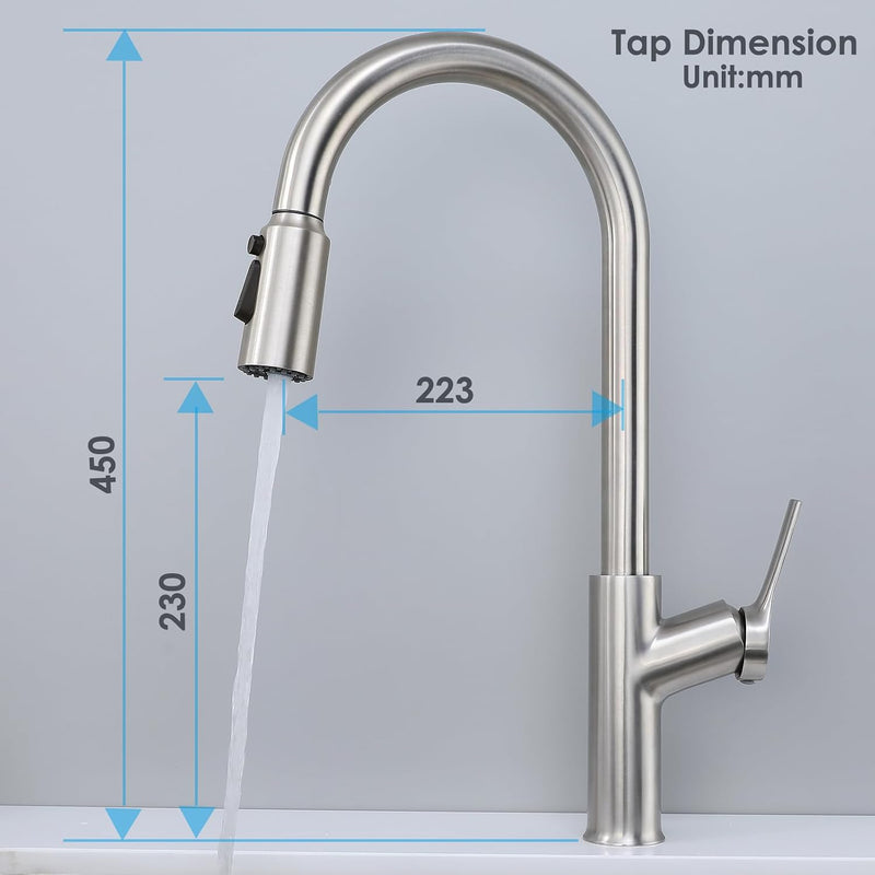 Kitchen Mixer Tap with Pull Out Spray Single