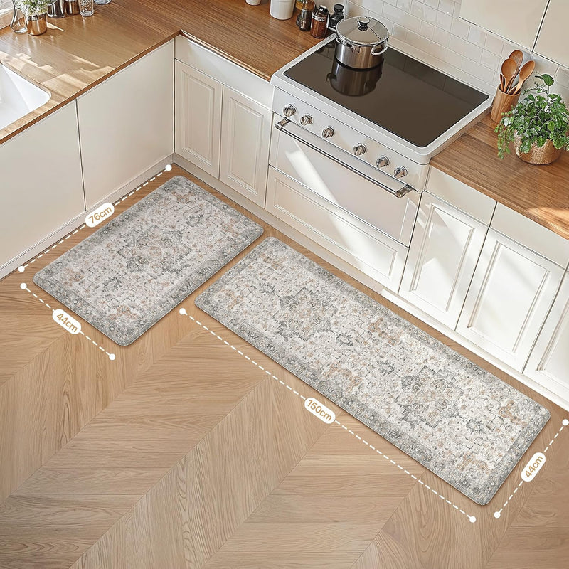 Kitchen Rug Set Pvc Anti-Fatigue and (2 Piece)