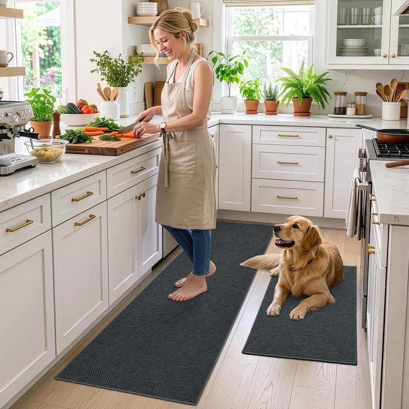 Kitchen Rugs Non-Slip (Set of 2)