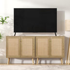 Kitchen Sideboard Storage Cabinet with 2 Doors Rattan