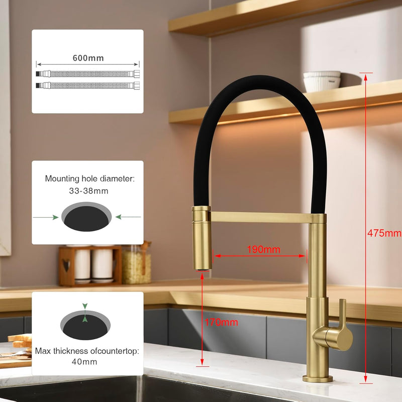 Kitchen Sink Mixer Tap Flexible with Pull Out