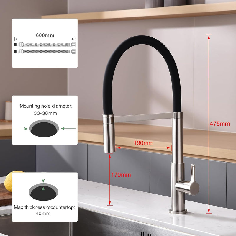 Kitchen Sink Mixer Tap Flexible with Pull Out