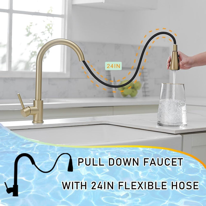 Kitchen Sink Mixer Tap with Pull Down Sprayer