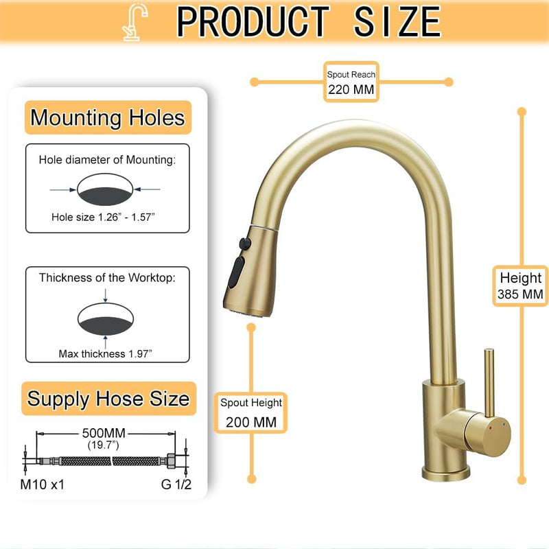 Kitchen Sink Mixer Tap with Pull Down Sprayer