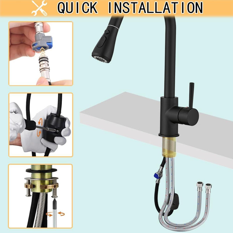 Kitchen Sink Mixer Tap with Pull Down Sprayer