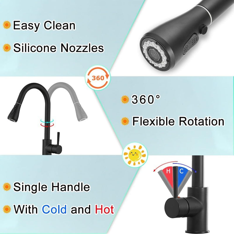 Kitchen Sink Mixer Tap with Pull Down Sprayer