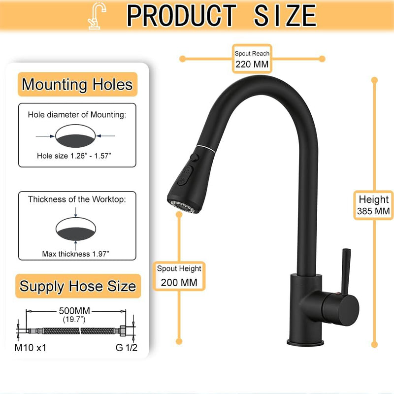 Kitchen Sink Mixer Tap with Pull Down Sprayer