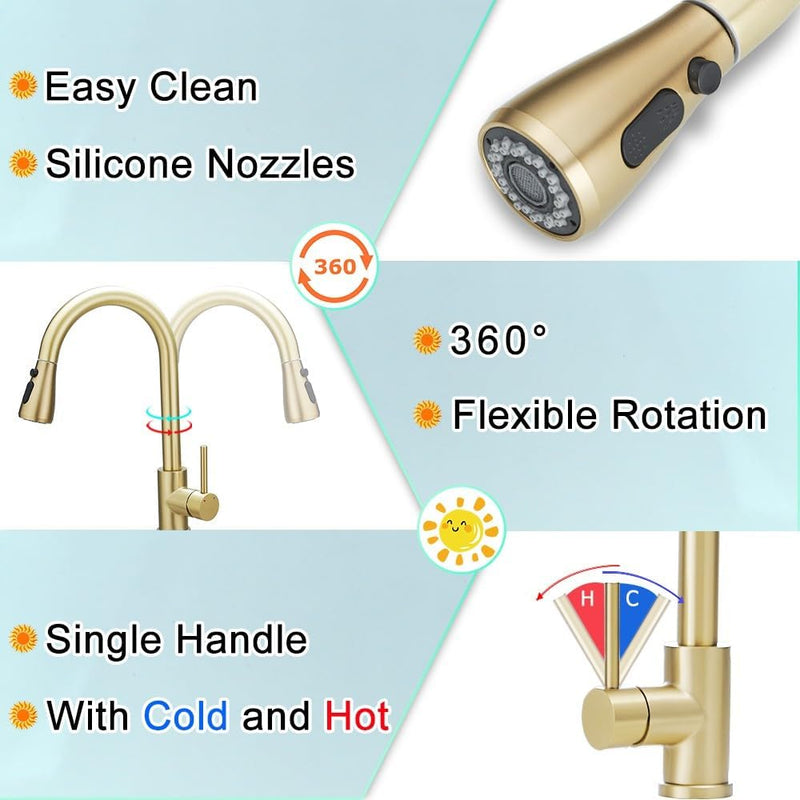 Kitchen Sink Mixer Tap with Pull Down Sprayer