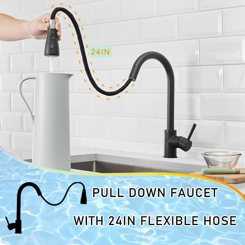 Kitchen Sink Mixer Tap with Pull Down Sprayer