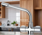 Kitchen Sink Mixer Tap with Swivel Spout Twin
