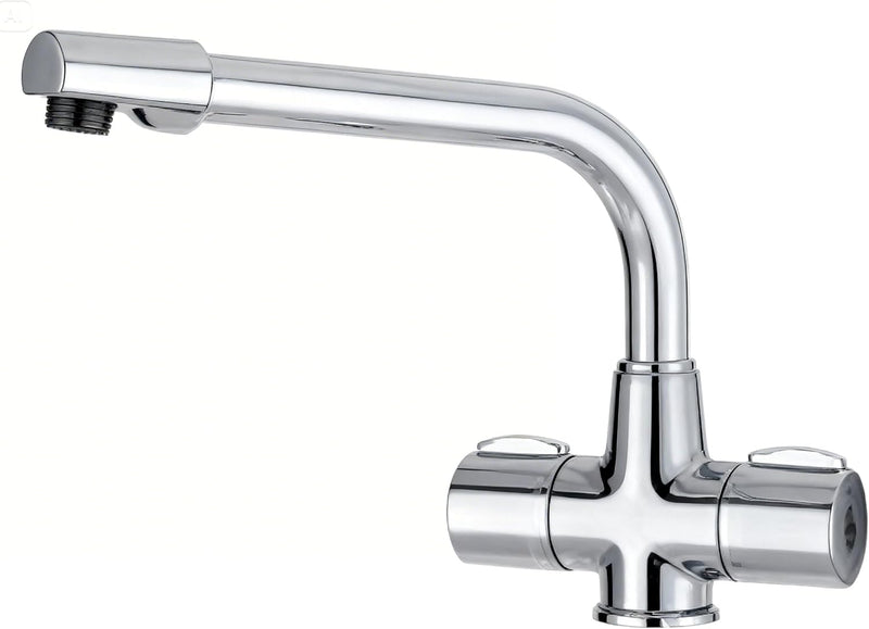 Kitchen Sink Mixer Tap with Swivel Spout Twin