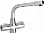 Kitchen Sink Mixer Tap with Swivel Spout Twin