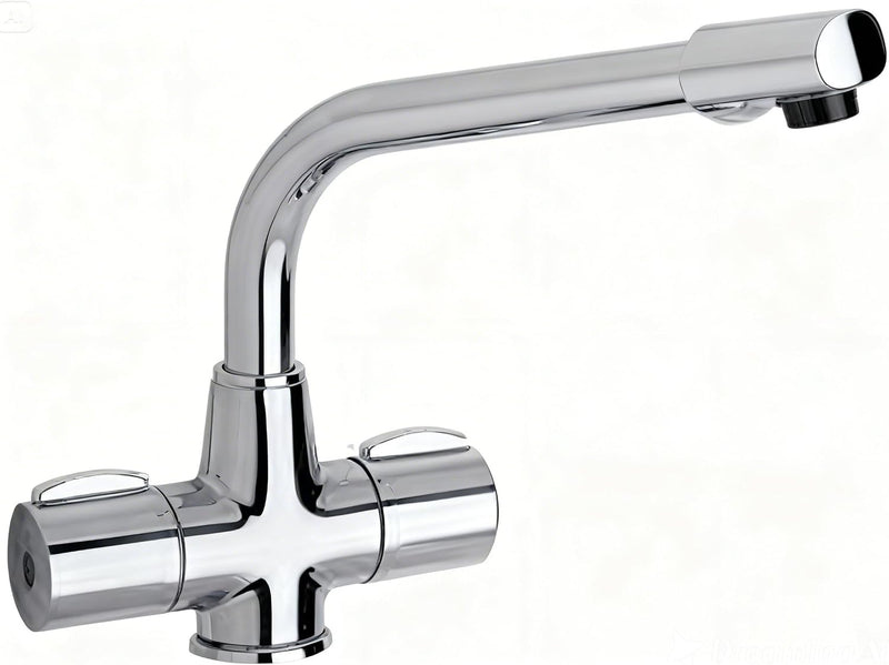 Kitchen Sink Mixer Tap with Swivel Spout Twin