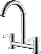 Kitchen Sink Mixer Taps 2 Hole Faucet Swivel
