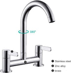 Kitchen Sink Mixer Taps 2 Hole Faucet Swivel