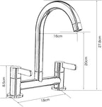 Kitchen Sink Mixer Taps 2 Hole Faucet Swivel