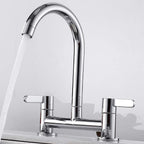 Kitchen Sink Mixer Taps 2 Hole Faucet Swivel
