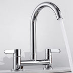 Kitchen Sink Mixer Taps Hot Cold Dual Lever