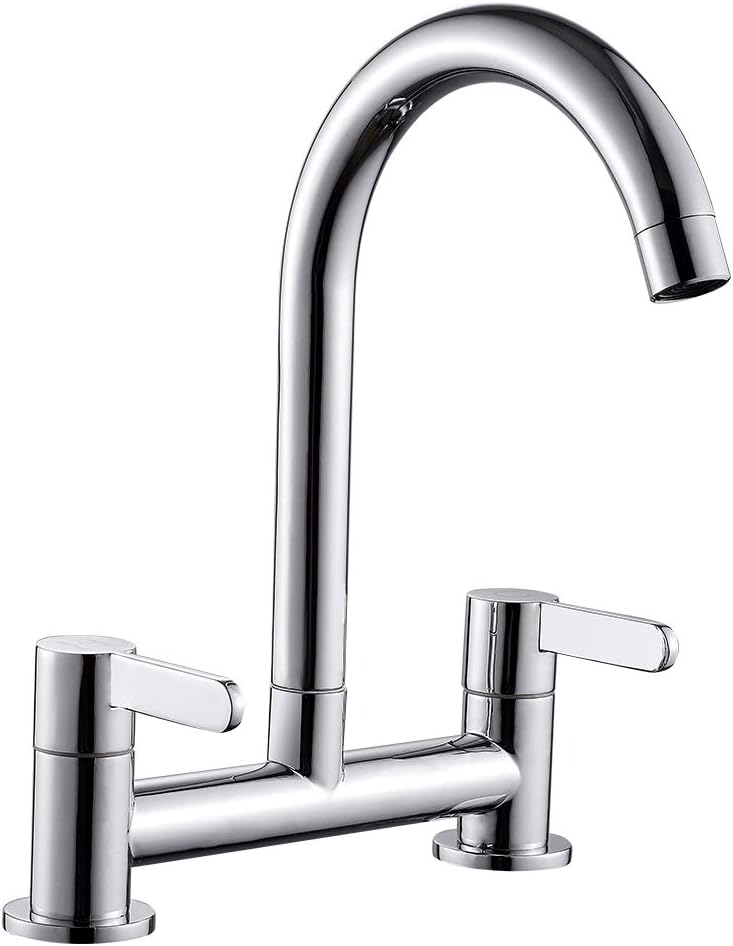 Kitchen Sink Mixer Taps Hot Cold Dual Lever