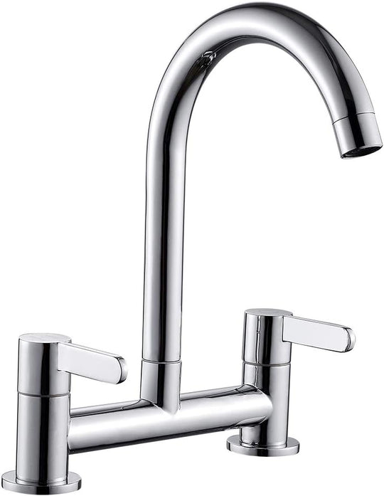 Kitchen Sink Mixer Taps Hot Cold Dual Lever