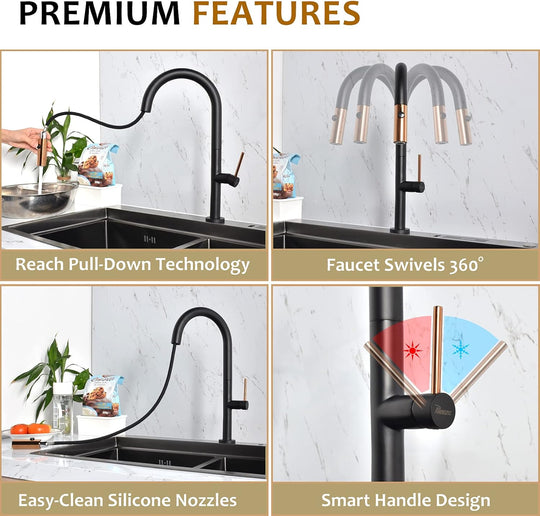 Kitchen Sink Tap with Pull Out Spray Rotation