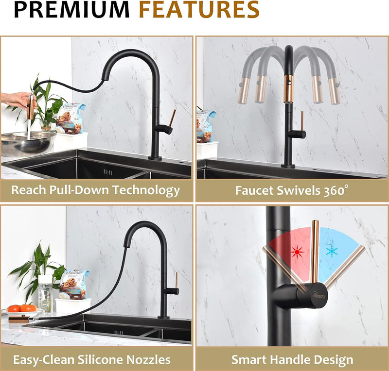 Kitchen Sink Tap with Pull Out Spray Rotation