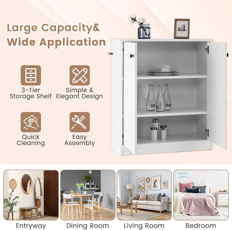 Kitchen Storage Cabinet Wooden Buffet Sideboard with Doors