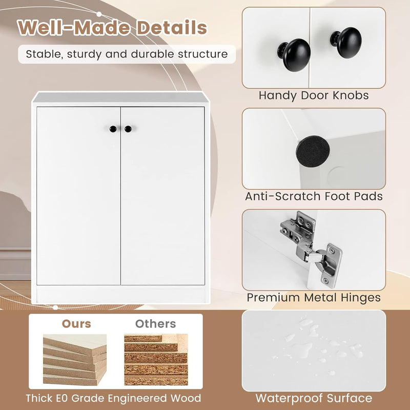 Kitchen Storage Cabinet Wooden Buffet Sideboard with Doors