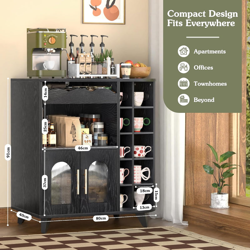 Kitchen Storage Cupboard with Mug Holder Display