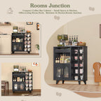 Kitchen Storage Cupboard with Mug Holder Display