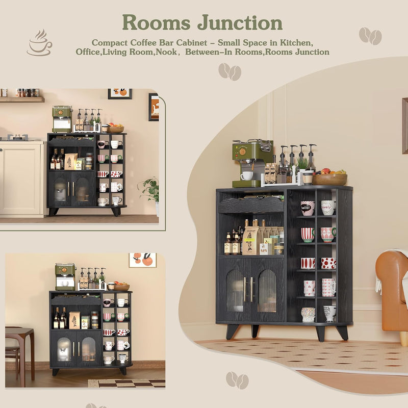Kitchen Storage Cupboard with Mug Holder Display