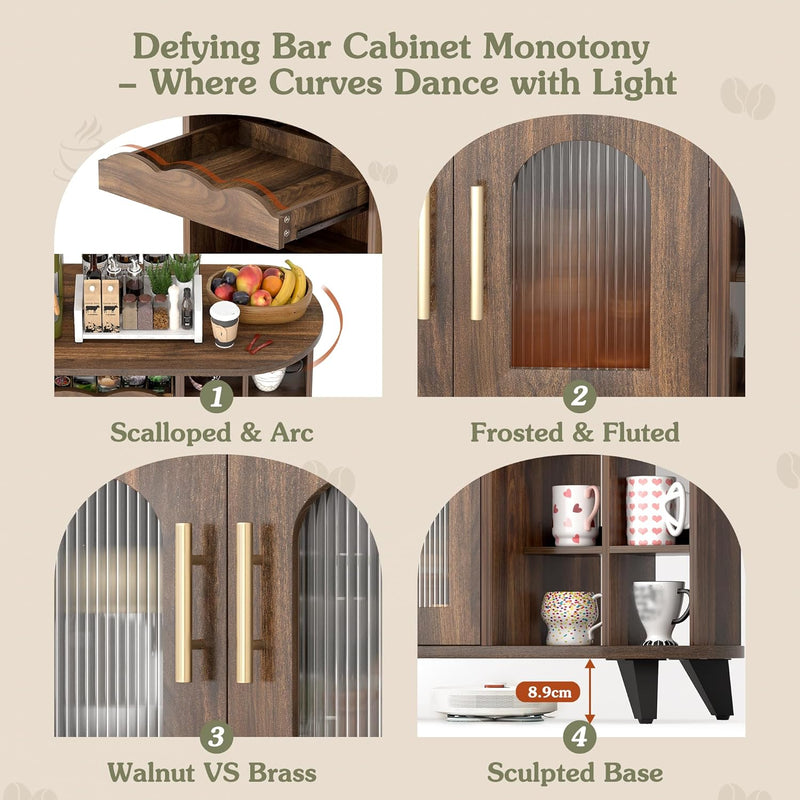 Kitchen Storage Cupboard with Mug Holder Display