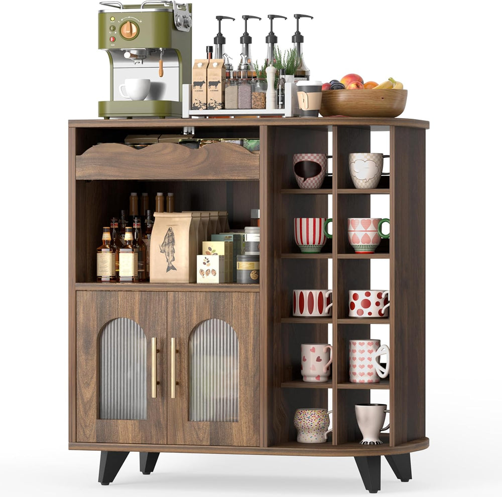 Kitchen Storage Cupboard with Mug Holder Display