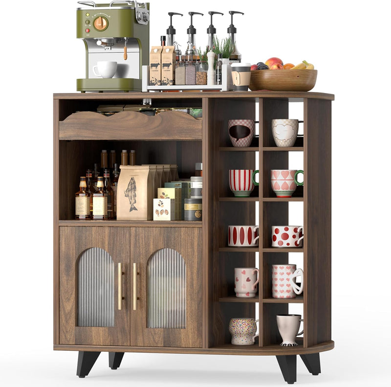 Kitchen Storage Cupboard with Mug Holder Display