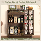 Kitchen Storage Cupboard with Mug Holder Display